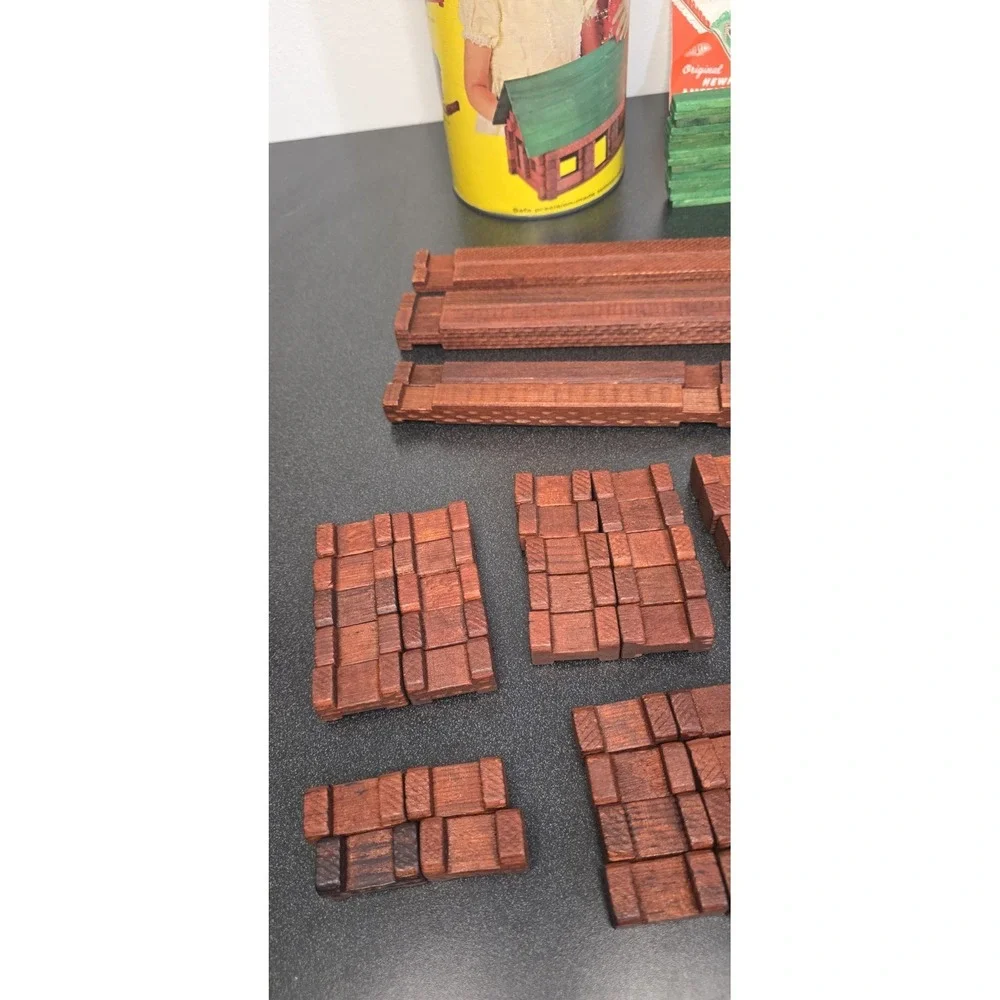 Vintage Halsam Original Hewn Square American Logs Set No.815 109 Pieces W/ Guide